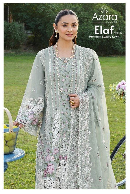Elaf Premium 2 By Radhika Azara Pure Cotton Dress Material